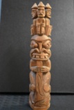 INTRICATELY CARVED WOODEN TOTEM 10 INCH!