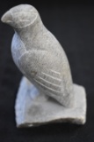 SIGNED SCULPTUE OF BIRD CARVED IN STONE 3 1/2