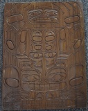 ALASKAN ART CARVED ON WOOD 13X17 INCH!