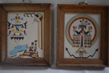 SAND ART SIGNED & FRAMED SET OF 2 6X7