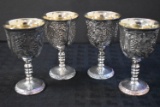 SILVER PLATED SET OF 4 GOBLETS 3 1/2 INCH!