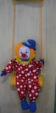 SWINGING CLOWN JUST HANGING AROUND 17 IN.!