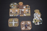 DECORATIVE CERAMIC TILE PIECES APPROX. 11