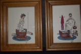 PAIR OF FRAMED OLD TIME BATH TIME PICS!