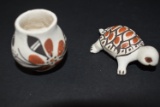 SIGNED ACOMA POTTERY 2 PIECE!