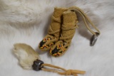 MOCCASIN KEY CHAIN AND RABBITS FOOT!