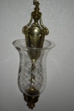 SOLID BRASS WALL SCONCE WITH HURRICANE GLASS 13 