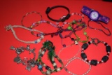 ASSORTED BRACELETS - 14 IN ALL!