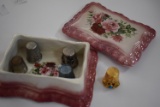 LIDDED TRINKET BOX WITH OLD THIMBLES FROM FRANCE!
