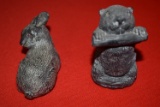 A WOLF CREATIONS BUNNY AND BEAVER 3 INCH PCS.!