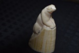 POLAR BEAR BONE/IVORY CARVING 4 INCH!