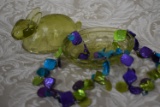 GLASS BUNNY FILLED WITH A BEAUTIFUL NECKLACE!