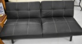 BLACK LEATHER CLICKER SOFA!