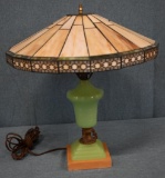 EARLY JADITE TABLE LAMP!