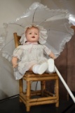 COMPOSITE DOLL, BAMBOO DOLL CHAIR AND UMBRELLA!