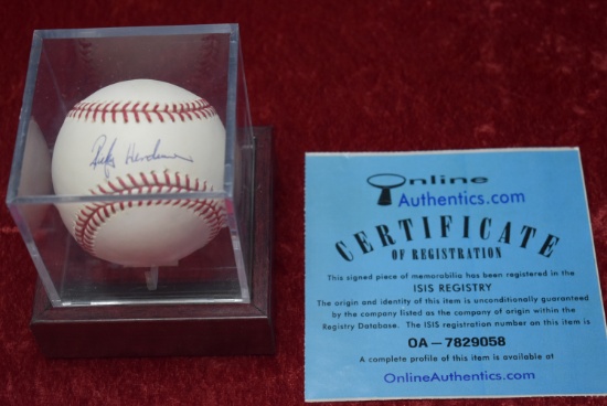 RICKY HENDERSON SIGNED BASEBALL!