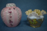 FENTON TREASURES! JARDINAIRE AND BUD VASE!