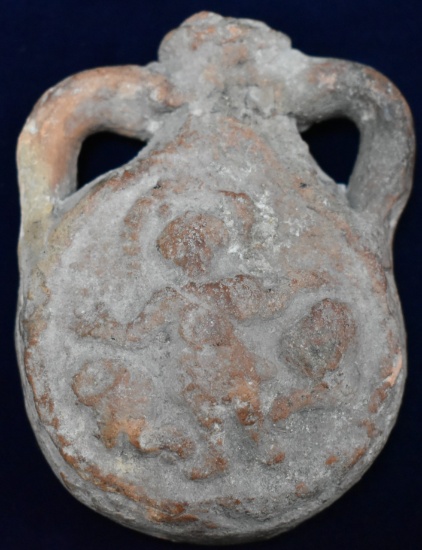 BYZANTINE REDWARE PILGRIMS FLASK!
