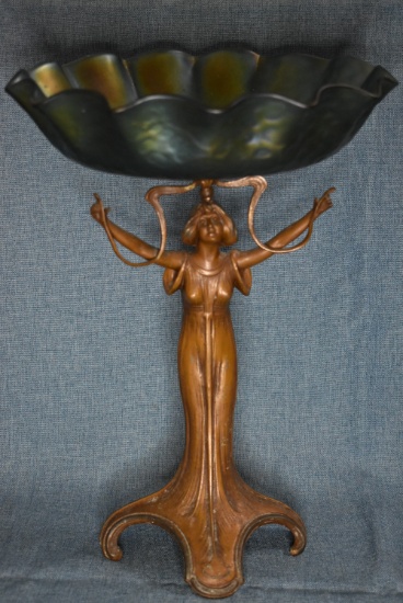 ART NOUVEAU LUSTER COMPOTE!
