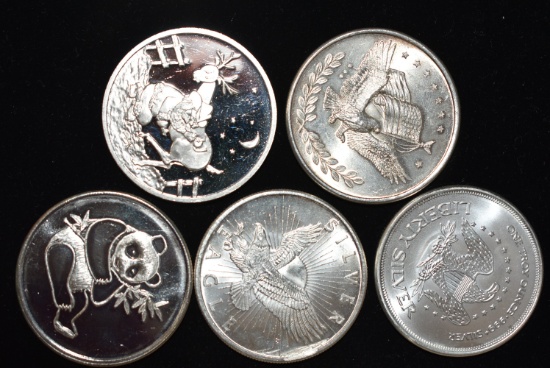5 SILVER 1 OZ COINS!