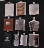 GROUP OF 10 MISCELLANIOUS FLASKS!
