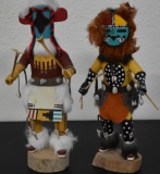 SIGNED PAIR OF WOODEN KACHINA DOLLS!