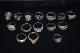 15 STERLING RINGS!