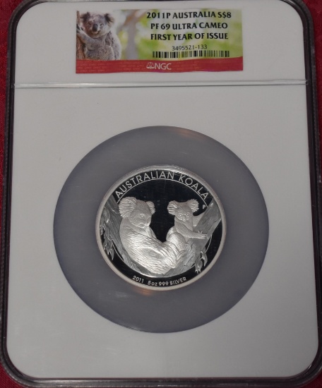 5 OZ ULTRA CAMEO SILVER KOALA!!!