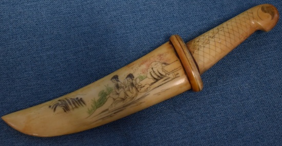 SPECTACULAR IVORY KNIFE & SHEATH!!