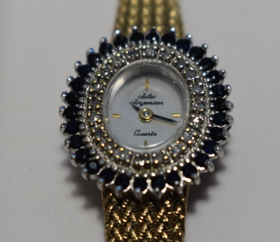 JULES JURGENSON DIAMOND & SAPPHIRE WATCH!!