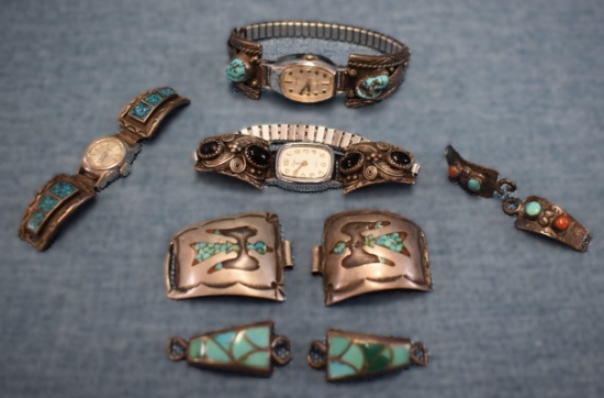 NATIVE AMERICAN STERLING WATCH CUFFS!!