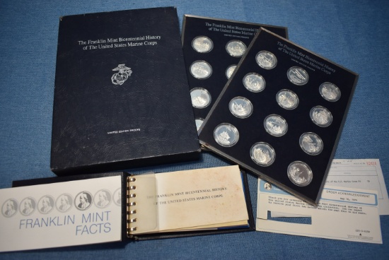 FRANKLIN MINT HISTORY OF MARINE CORPS SILVER!!