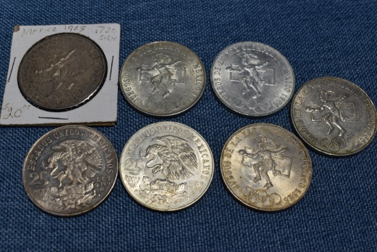 1968 MEXICAN OLYMPIC SILVER COINS!!