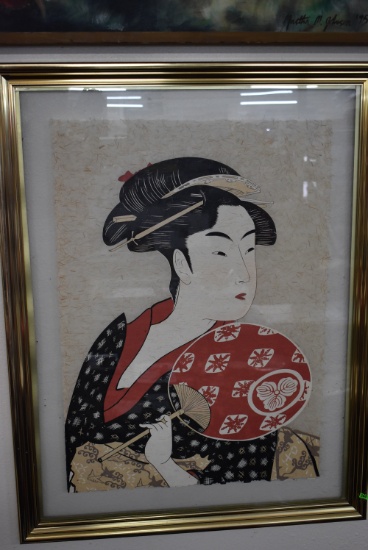 STUNNING GLASS ENCASED JAPANESE FRAMED ART!!