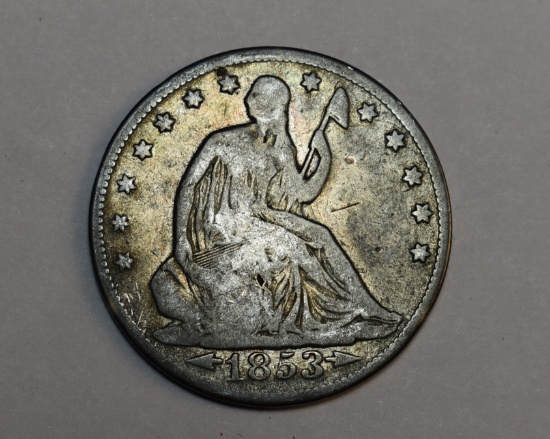 1853 SEATED LIBERTY HALF DOLLAR!!