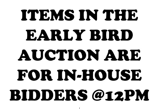 EARLY BIRD PHOTOS! INFO ONLY DO NOT BID ONLINE!