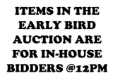 EARLY BIRD PHOTOS! INFO ONLY DO NOT BID ONLINE!