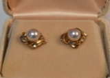 14KT GOLD & PEARL EARRINGS!!
