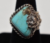 SILVER & TURQUOISE RING!!