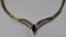 14KT GOLD, DIAMOND & SAPPHIRE NECKLACE!!