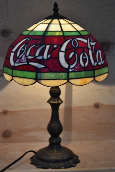 COCA COLA STAINED GLASS LAMP!!