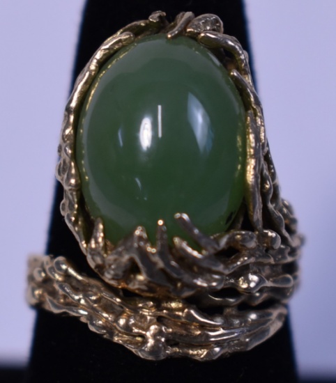 GOLD & JADE RING!!