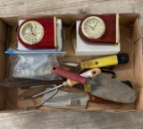 Garden tools and clocks