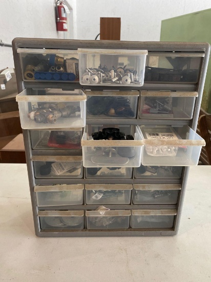 Storage cabinet w/ miscellaneous hardware