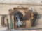 Pipe wrench, C clamps, trouble light, misc.