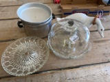 Cake glass, pan, platter, goose