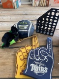 Foam fingers, radio, misc.