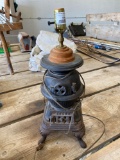 Pot belly stove lamp