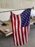 American flag with bracket