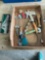 Green-handled pastry blender, misc utensils